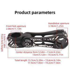 호환 MOTSUV MTB 자전거 스템 높이 연장기 85도 회전 조절 분리형 합금 핸들바 라이즈업 어댑터 로드 사이