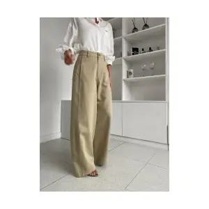 SS 심라인 앞절개 와이드 코튼 텐셀 슬랙스