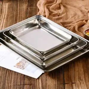 스텐 바트 사각통 부착 쟁반 대용량 80x50x7 반찬통 스테인레스 430