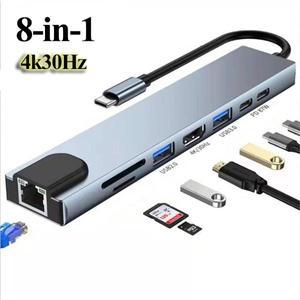 8-in-1 USB C 허브 다중 단자 어댑터 4K LEDMI 3.0/2.0, SD/TF 카드 리더기 | MacBook/Pro/AiriPad Pro 이