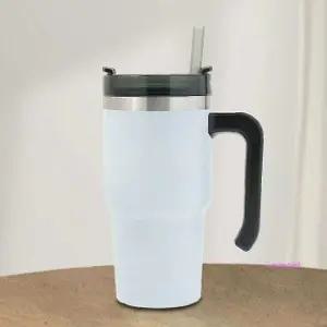 써머원 보온보냉 자동차 화이트 텀블러 빨대 보냉컵abc441