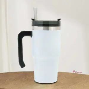 써머원 보온보냉 자동차 텀블러 보냉컵 화이트 빨대xyz230