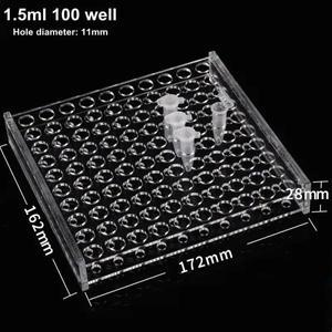 PCR 튜브 용 플렉시 유리 랙 1.5ml 2ml 스탠드 최대 24 48 96 투명 원심 분리기 홀더