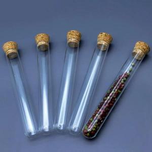 코르크 마개가 있는 투명 플라스틱 시험관 5개, 결혼식 답례품 선물 튜브, 실험실, 학교용