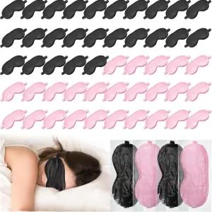 여성과 남성을 위한 편안한 눈가리개(핑크 블랙)용 수면 조절 가능한 신축성 스트랩 블랙아웃용 뉴코트