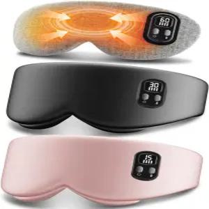 온열 마스크 - 건조한 눈을 위한 무선 LED 디스플레이 4 온도 수면 개선 여행 사무실 탈착식 및 세척