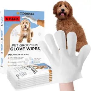 우리는 두들 개 청소 장갑 물티슈를 좋아합니다 - 발 얼굴 몸 귀를 위한 애완동물 목욕 안전하고 쉽고