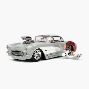 헐리웃 라이드 루니툰 1957 Chevrolet Corvette 와 Bu자동차프라모델 만들기 디자인 모형 조립 취미 피규어