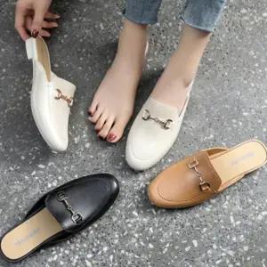 여성 뮬 슬리퍼 3color 골드 체인 여자 블로퍼