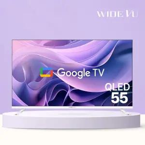 [무료방문설치]  QLED 139cm(55인치) UHD 4K TV 화이트색상 구글 스마트TV QWGE55UT1