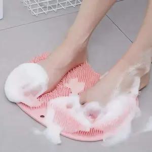 풋브러쉬 실리콘 발세척매트 욕실 샤워 발마사지 각질제거 패드 그레이