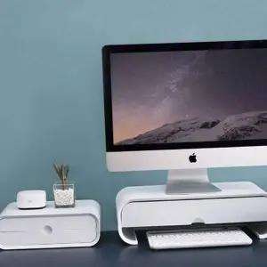 스탠드 모니터 플라스틱 선반 정리 받침대 컴퓨터 데스크선반