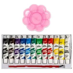 [셀러에이드]아크릴그림색감 미술팔레트 학용도구 물감세트 12색