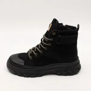 [옷자락]여성 청키솔 사이드 지퍼 레이스업 방한 부츠