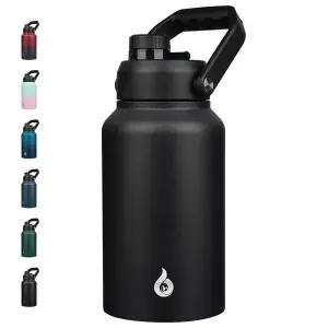 BJPKPK 스테인리스 에르고노믹 핸들 워터보틀 2.5L 블랙