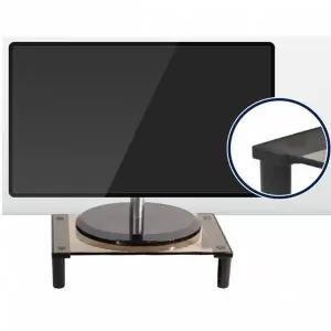 TBZ 컴스 모니터받침대 블랙 브론즈유리 90x210