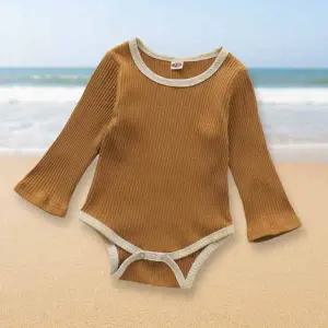 유아복 베이비웨어 유아 신생아 배색 골지 긴팔 바디수트 보넷 세트 아기 베이비 아기옷