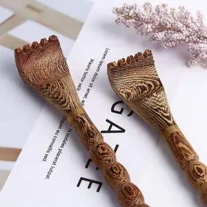 [콩심팥심]대나무효자손 나무마사지 효도손 등긁개 손잡이 디자인등긁개