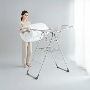 [에이치플러스몰]튼튼한 스텐 특대형 이불 빨래건조대 접이식 베란다 실내 건조대