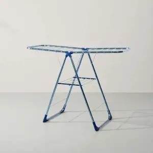 [에이치플러스몰]튼튼한 국내산 대형 빨래건조대 메탈 블루 베란다 의류 건조걸이