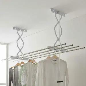 [에이치플러스몰]베란다 천장형 2단 건조대 슬라이드형 200cm 천정형빨래건조대