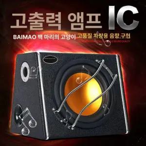 차량용 서브우퍼 대형차 장착용 앰프 연결 하이드어웨이 10인치 24V 블루투스 카드 지원