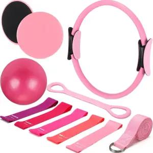 Arrowbash 6가지 스타일 필라테스 홈 장비 세트 필수 키트 운동 액세서리 14 매직 서클 미니 볼 요가