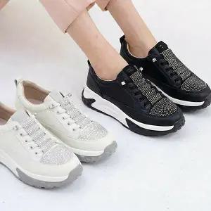 [하프클럽/더힐]더힐슈즈 가죽 비즈끈 여성여자 슬립온 운동화 스니커즈 4cm