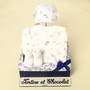 [롯데백화점]타티네쇼콜라 (임신출산선물세트)프렌리오셀배냇저고리+단말+모자TNPMAG014W-105