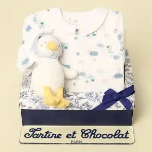 [롯데백화점]타티네쇼콜라 포레우주복+도기애착인형세트(출산50일백일선물세트)TNPMQX032W-114