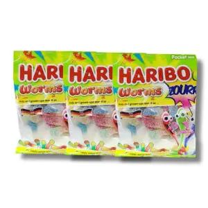 하리보웜즈사우어 P3H4I7V8 하리보젤리 지렁이양신젤리 3개