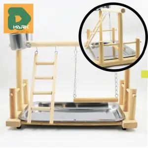 앵무새놀이터 스탠드형 새운동 나무소재 놀이 횟대 용품 새장 기구 앵무새집 그네 사다리 반려조 훈련용