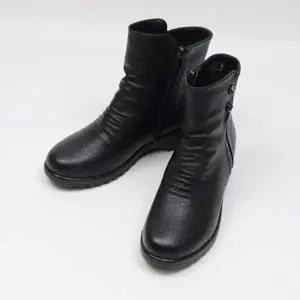 [옷자락]여성 겨울 일상 기모 안감 중간굽 앵클부츠