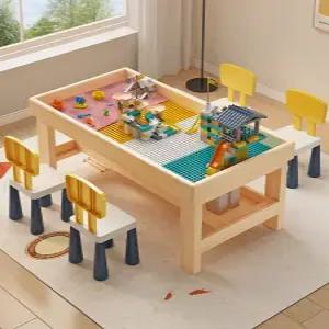 원목 블럭테이블 주니어카페 조립식 다기능 놀이테이블 조립 완구 책상 학습 놀이