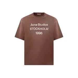 [아크네]26SS 로고 프린트 티셔츠 초콜렛브라운 CL0196 ADN