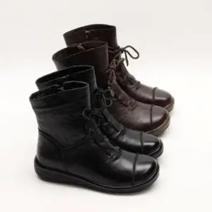 [옷자락]여성 가을 겨울 기본 레이스업 앵클부츠