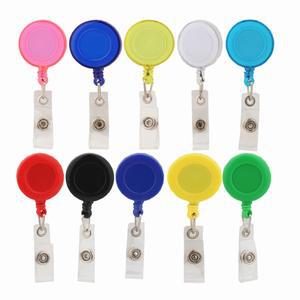 개폐식 당김 배지 ID 끈 이름 태그 카드 홀더 릴 키 링 체인 클립 학교 학생 사무실 20 색