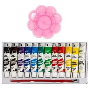 아크릴그림색감 미술팔레트 학용도구 물감세트 12색