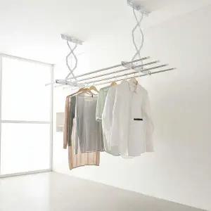 베란다 천정형 빨래건조대 2단 125cm 스테인리스 실내 건조봉