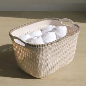 (옵션 힐링 라탄 바스켓 2241 (중))중형 라탄 수납바구니 사각 수납정리함