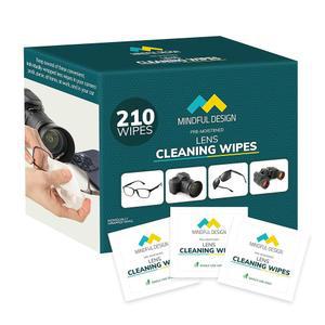 eAj 안경용 렌즈 클리닝 물티슈, 210ct - 개별 포장, 안경용 안경 클리닝, 안경/ 선글라스용 렌즈 물티슈, 포장은 다를 수 있습니다