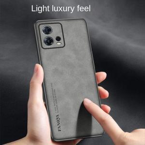 [호환품]Motorola Edge 30 Fusion XT2243 케이스 PU 가죽 표면 하드 PC 뒷면 커버 Moto 용 충격 방지 매트