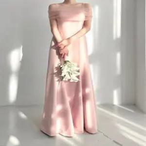 블랙드레스 스냅 빅사이즈 핑크 촬영용드레스 새틴 결혼식2부 피로연