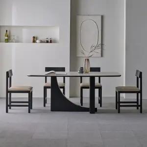 [롯데백화점]헤르짐머 니엘 6인 다이닝 테이블 세라믹 식탁세트 1600 (오브체어)