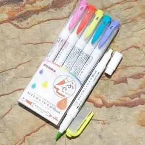 마일드라이너 제브라 붓타입 트윈 형광펜 MILDLINER 5색 Bright