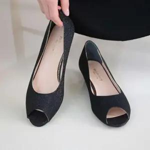 장식토오픈 국산 글리터 토오픈 여자 구두 빅사이즈 직장인