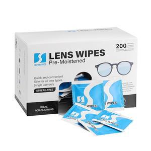 eAj 안경용 렌즈 물티슈, 미리 적신 개별 포장 안경 클리너 물티슈, 선글라스용 렌즈 클리너 물티슈, 카메라 렌즈, 고글 및 기타 광학 렌즈. (200개)