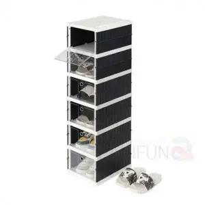 ( )접이식 6단 신발정리함 블랙 신발케이스 신발정리대 학원신발장 낮은신발장 신발수납장