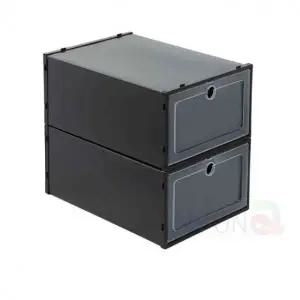 ( )신발정리함 2p 블랙 원룸신발정리대 회사신발장 좁은현관신발장 원룸신발장 실내화정리대