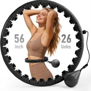 성인 체중 감량을 위한 Argvsde 가중 훌라 인피니티 피트니스 후프 2 in 1 스마트 운동 서클 26개의 탈착